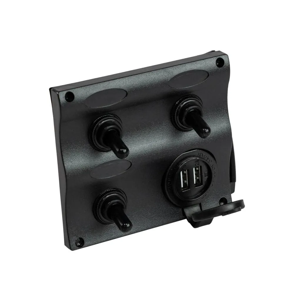 Schakelpaneel_Wave_3voudig_met_USB_lader_waterproof