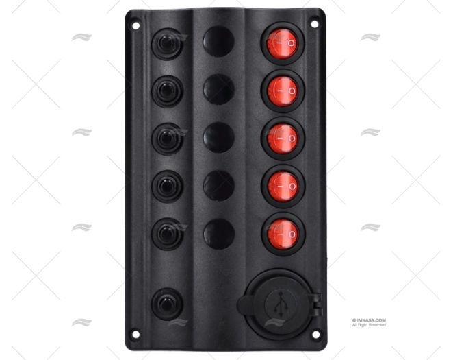 Schakelpaneel_met_5schakelaars_en_12volt_contact