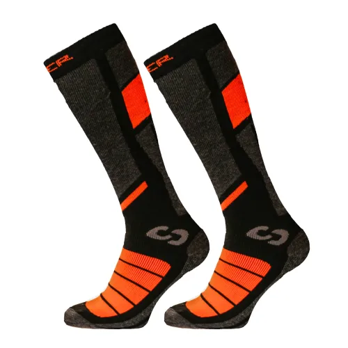 Sinner_Pro_heren_skisokken_dubbelverpakking_Zwart_Oranje