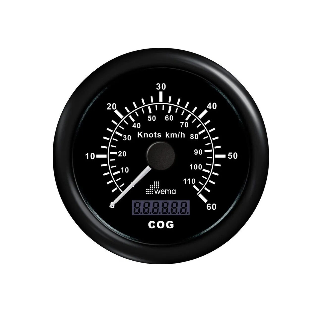 Wema_GPS_Snelheidsmeter_Kompas_60Kn_110Km_Zwart