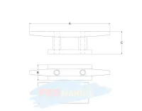 FES_Marine_RVS_silhouette_kikker_met_2_bevestigingsgaten_lengte_250mm