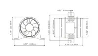Seaflo_In_Line_Blower_Lijnventilator_100mm_Maattekening