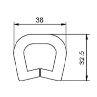 TPE_U_profiel_zwart_38x32mm_hardheid_80Shore