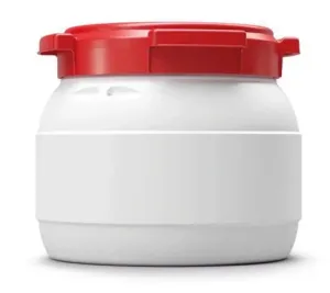 Waterdichte_opbergton_lunchcontainer_wit_met_rode_deksel_10_liter